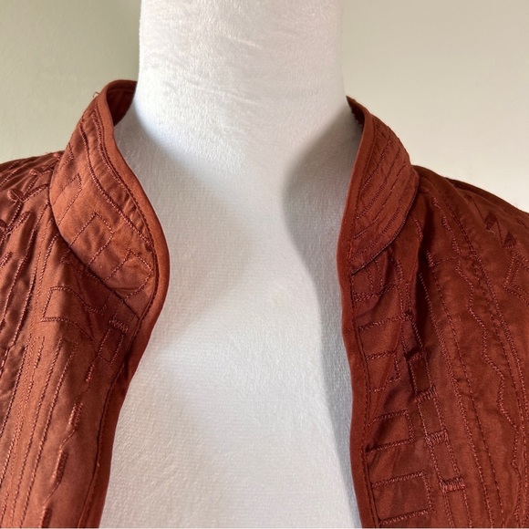 Alfred Dunner Jacket Women’s Size 18 Rust Coloured Embroidered lightweight - Picture 3 of 10